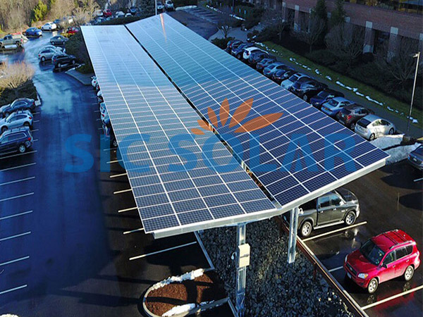 Hệ thống Carport bảng điều khiển năng lượng mặt trời 2,5MW ở Ấn Độ