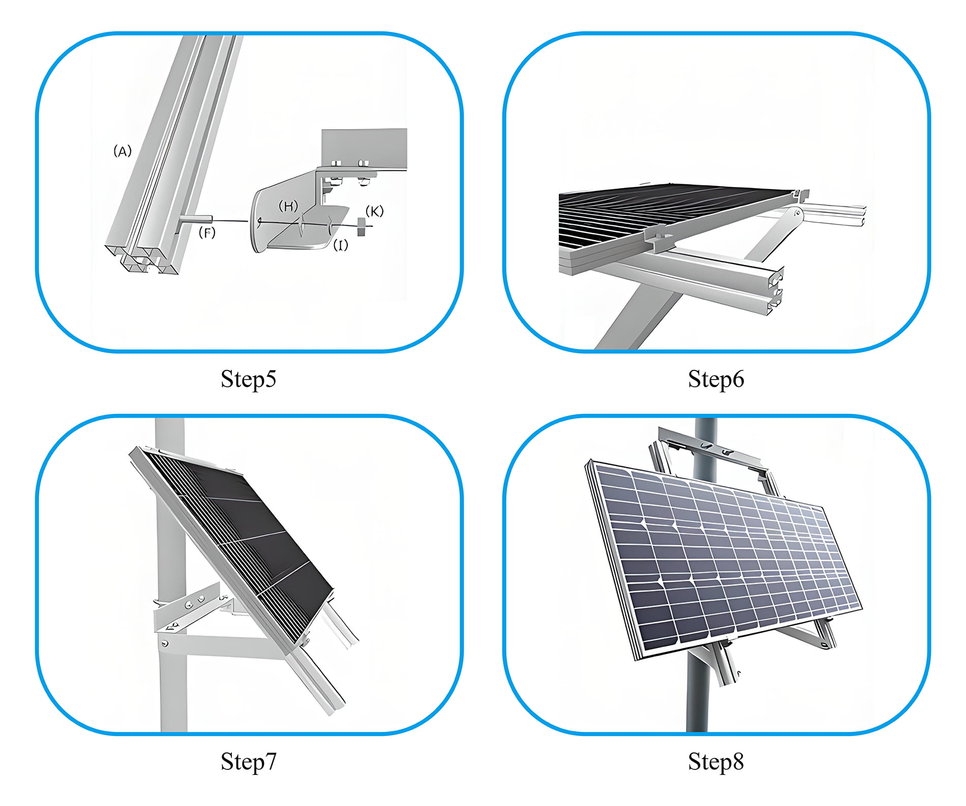 Solar Panel Pole Mount Bracket