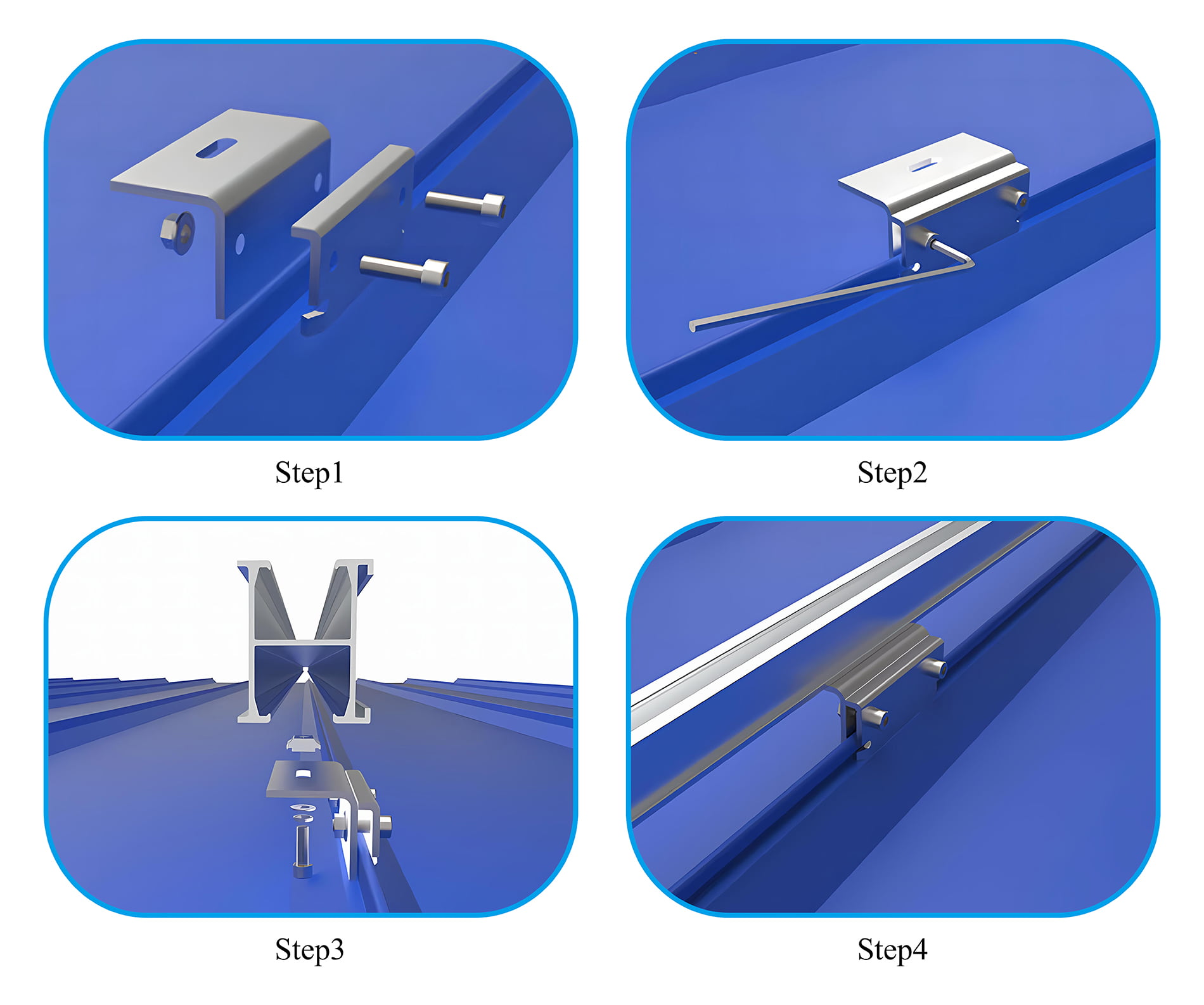 Solar Roof Mount Rail Hook System