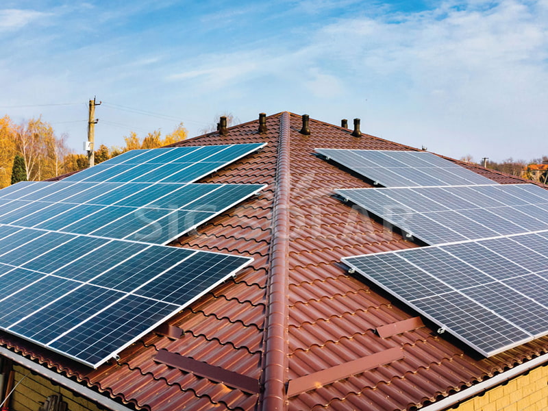 solar panels on tile roofs