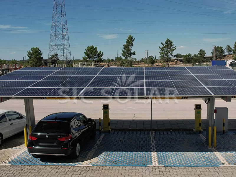 30KW Aluminum Solar Carport Mounting System In Portugal