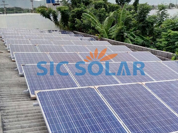 Cấu trúc lắp đặt bảng điều khiển năng lượng mặt trời xanh 24kwp ở Tirupati