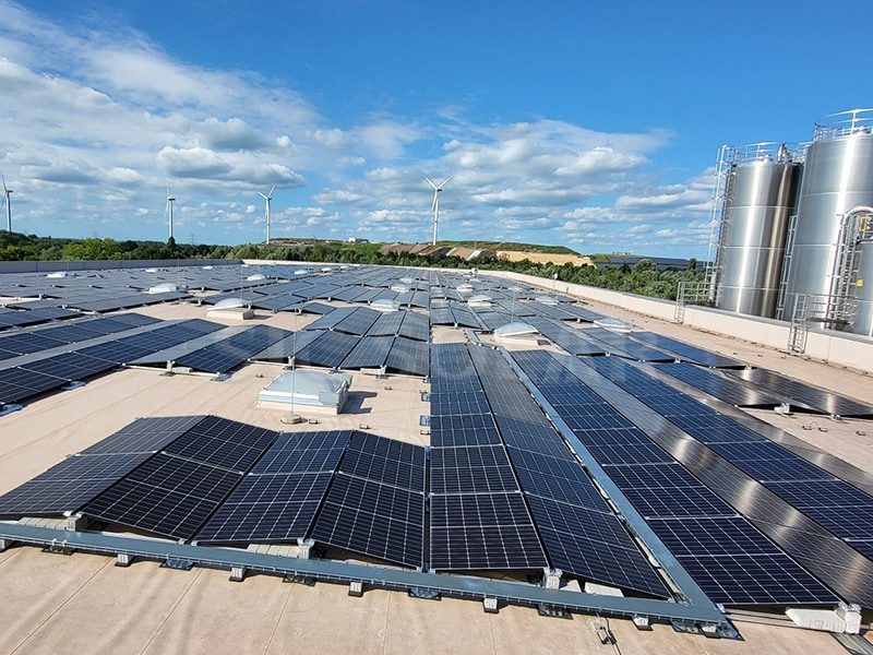 300KW Ballast Roof Mount Solar System In Germany