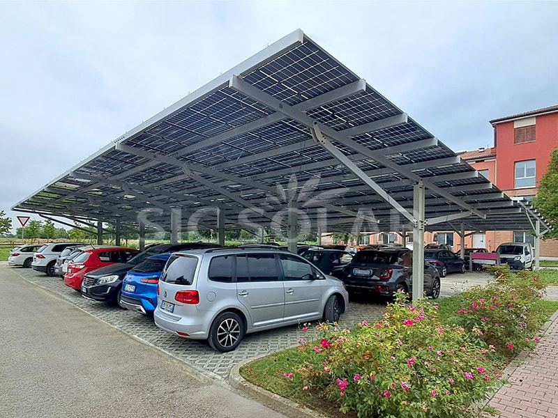 Hệ thống lắp đặt năng lượng mặt trời mặt đất cho nhà để xe bằng thép 100KW ở Phần Lan