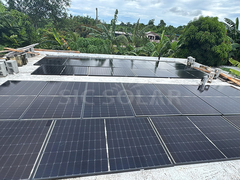 Khung lắp đặt tấm pin năng lượng mặt trời 40KW cho mái nhà bằng phẳng tại Puerto Rico