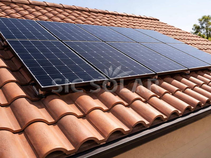 Cấu trúc giá đỡ pin mặt trời 10KW cho mái ngói gốm tại Ý