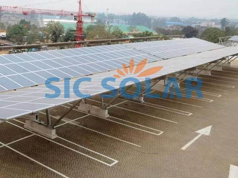 Giá đỡ gắn carport năng lượng mặt trời 200KW ở Zambia | Sic-solar.com