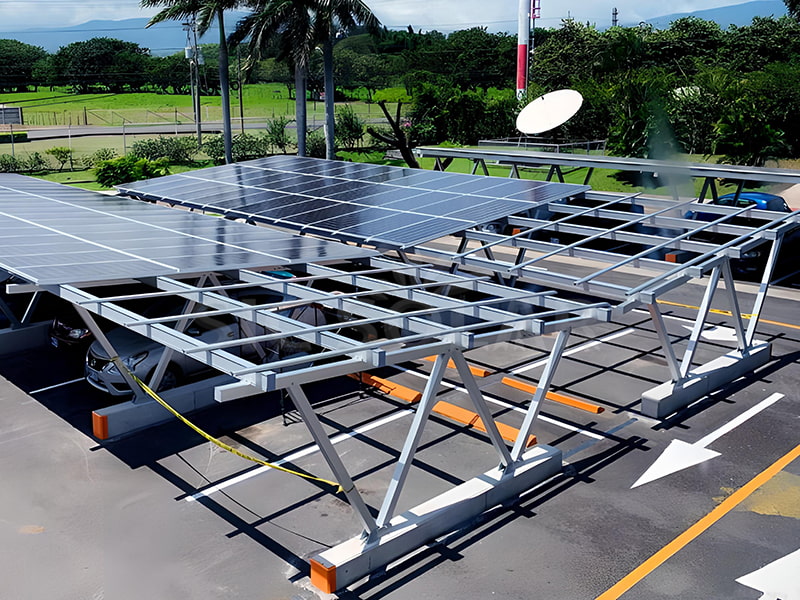 Hệ thống bảng điều khiển năng lượng mặt trời Carport hoàn toàn bằng nhôm 80KW ở Hoa Kỳ